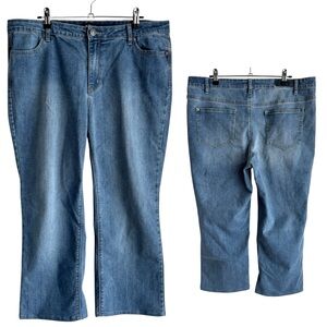 Buffalo Mid-Rise Hemmed Crop Denim Womens 14 Medium Wash Stretch Blue Jean EUC